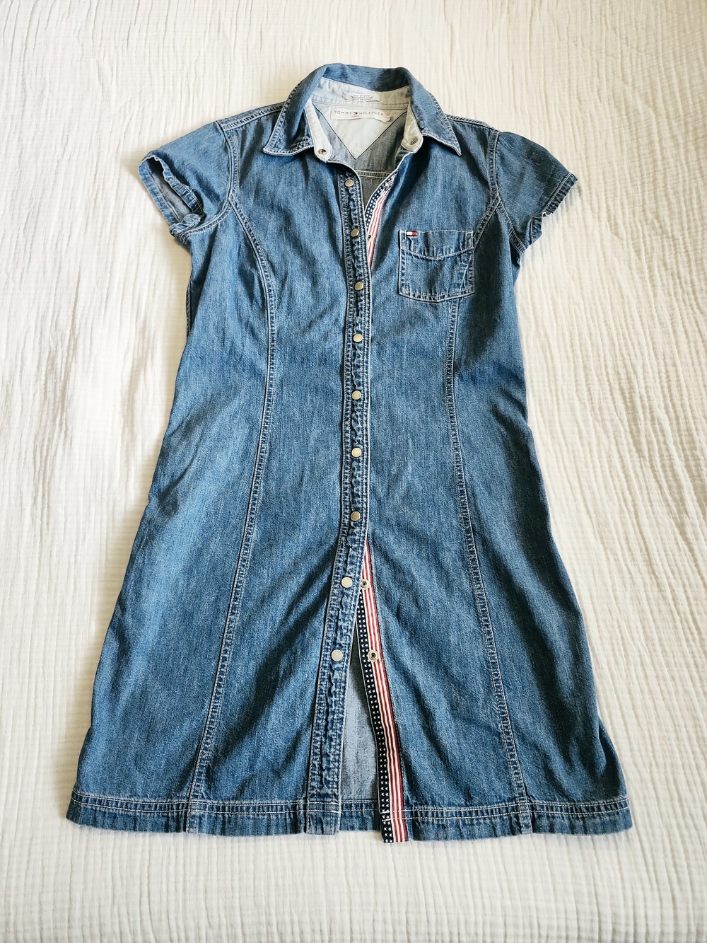 Vintage (90's) Tommy Hilfiger Blue Denim Button-Front Dress